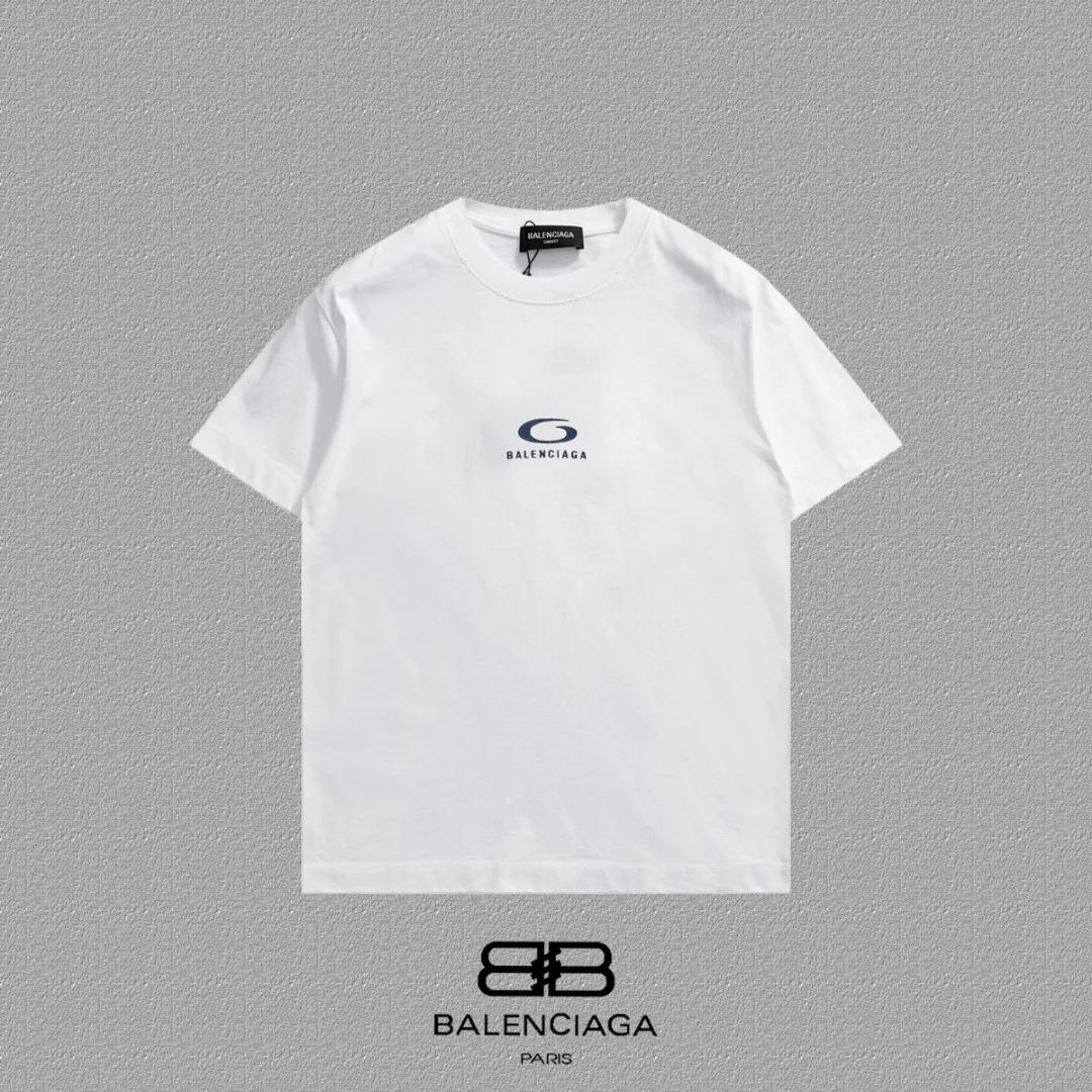 P100✨🔥 [balenciaga] 2026FW short-sleeved T-shirt Premium 26s double yarn 300g fabric, washed with Ma Liang distressed process Color: washed black, washed white, washed Khaki Size: S M L XL 2XL